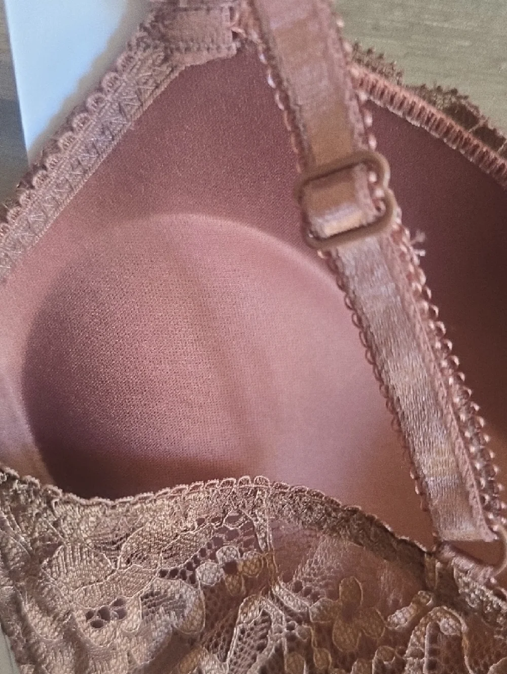 Rene Rofe Dusty Brown Lace Push-Up Bra - Picture 10 of 10